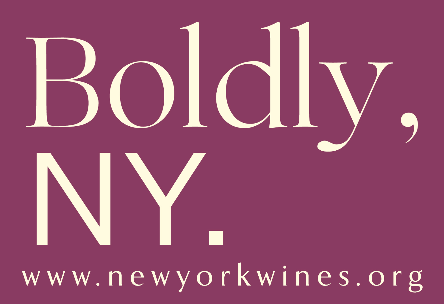 text logo: Boldly, NY New York Sustainable Winegrowing